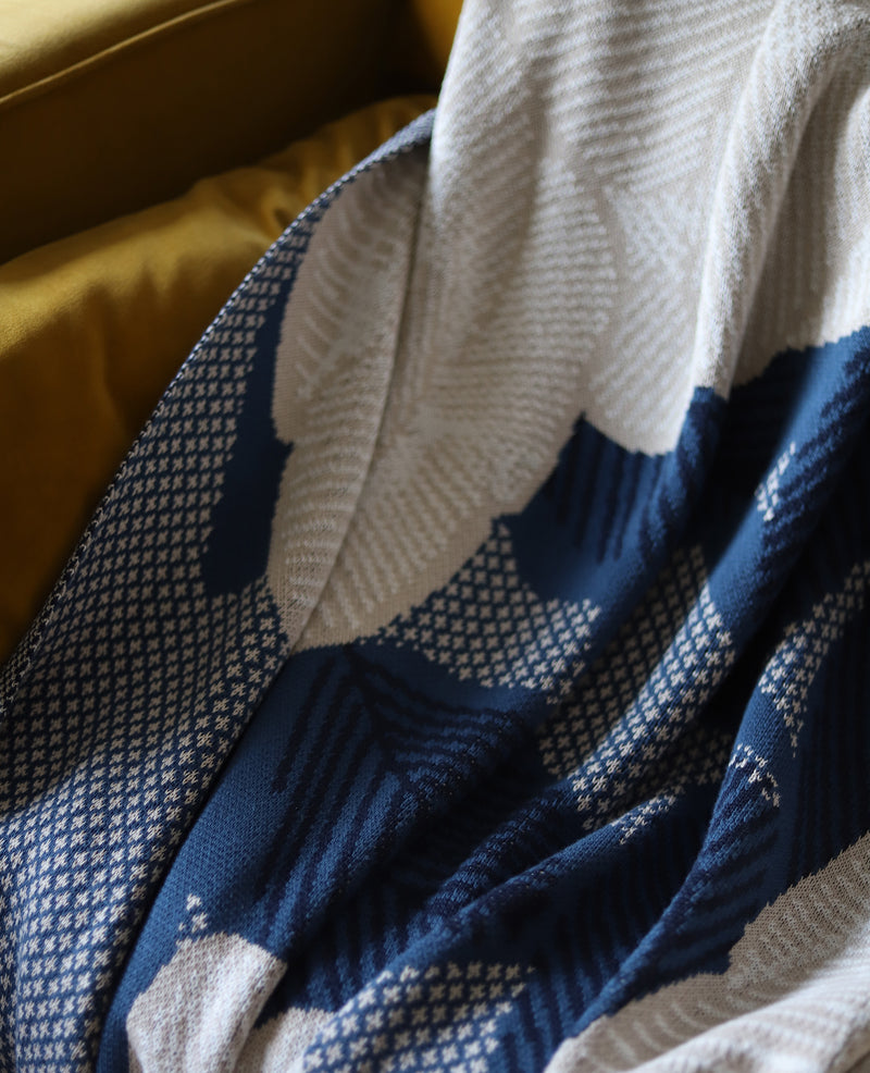 Blue Camellia Blanket