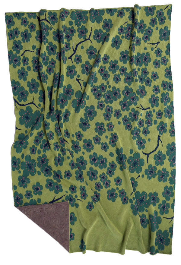 Jade Cherry Blossom Blanket