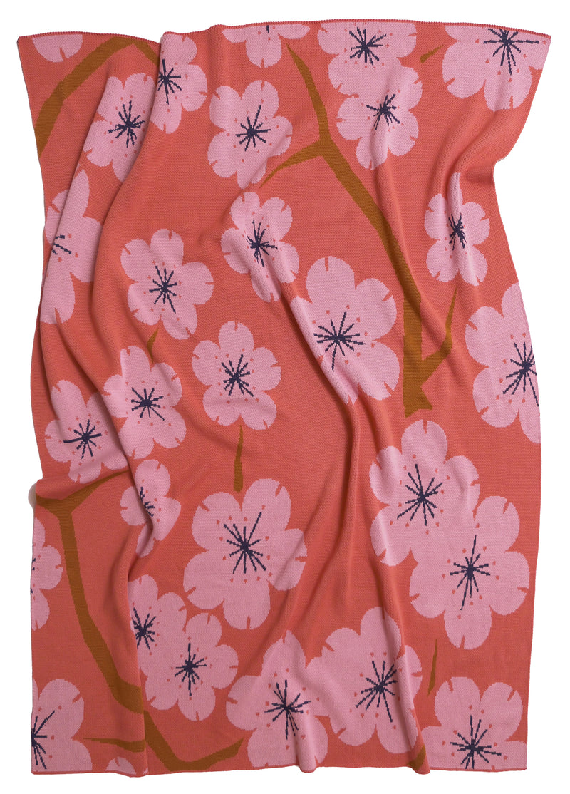 Pink Cherry Blossom Blanket