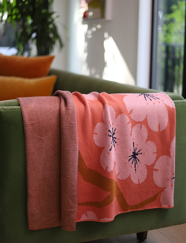 Pink Cherry Blossom Blanket