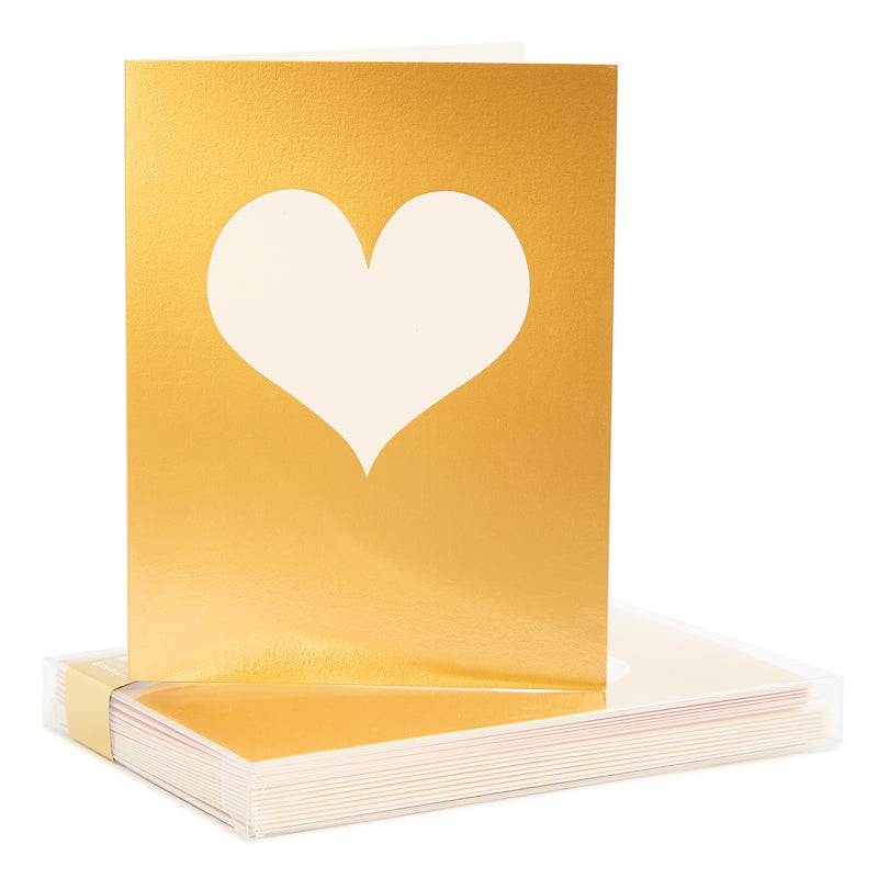 Reverse Gold Heart Noteset