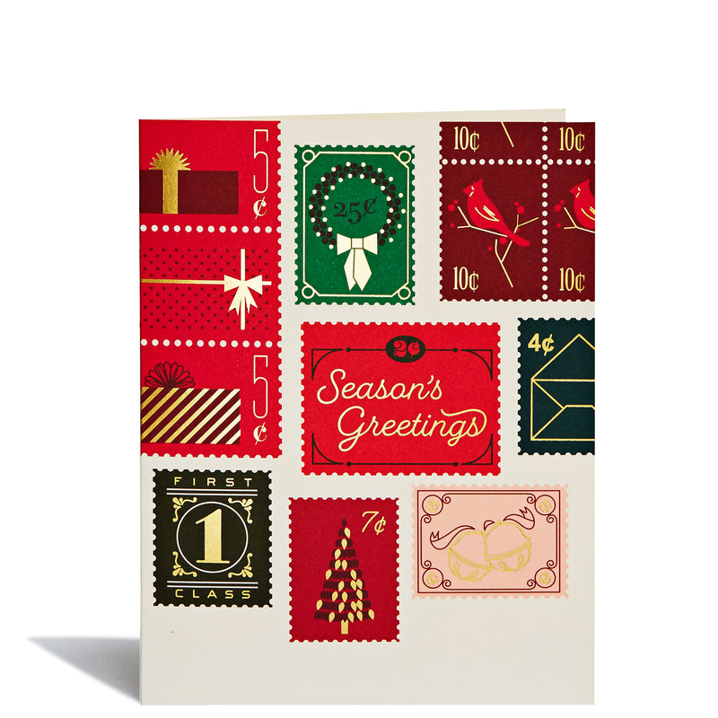 Holiday Stamps Foil Card