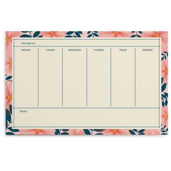 Hibiscus Weekly Desk Pad