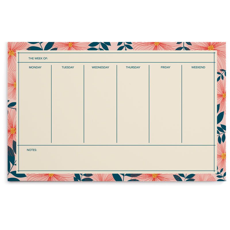Hibiscus Weekly Desk Pad